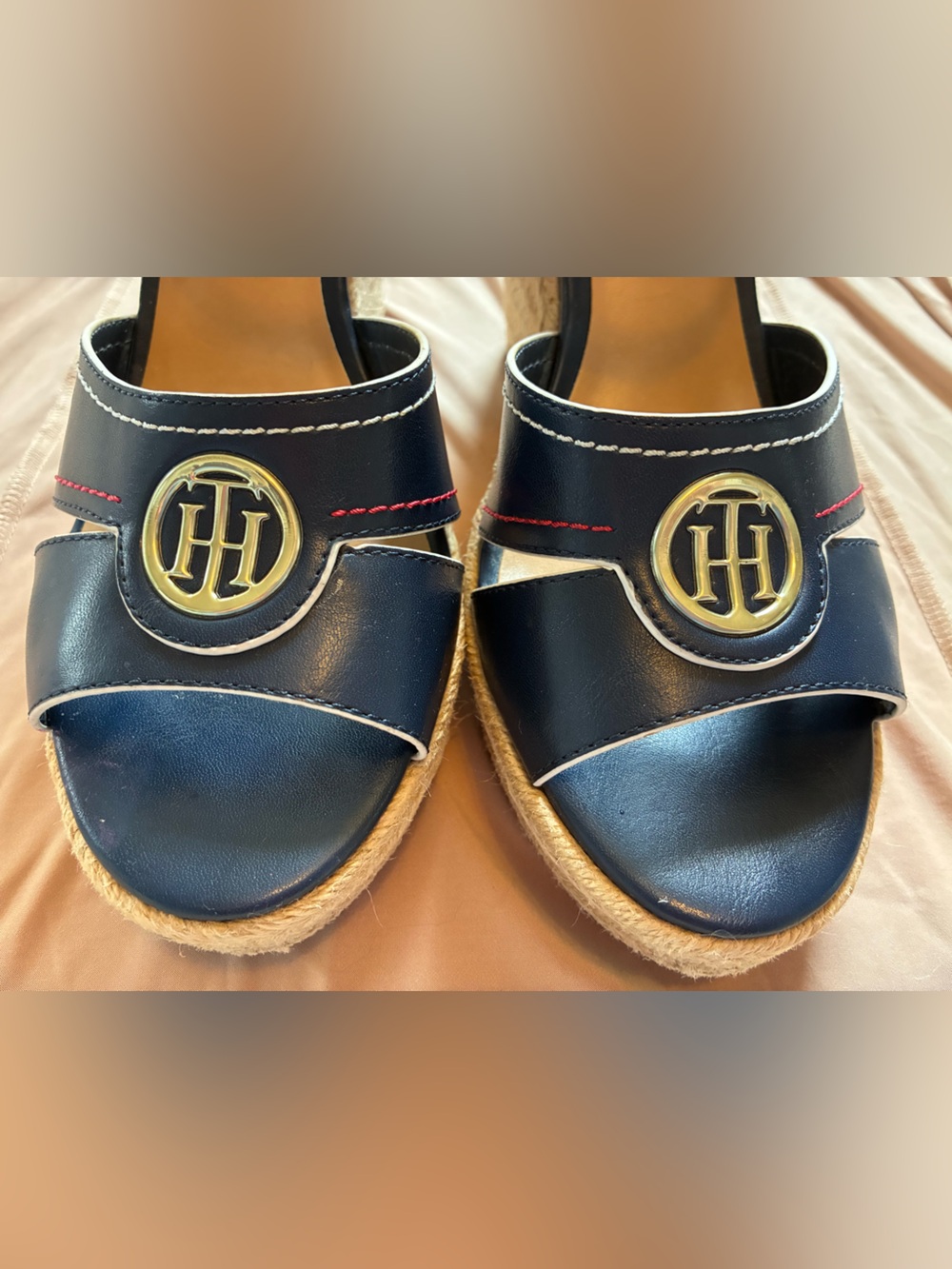 Tommy Hilfiger Navy Kinsey Sandal Wedge - Picture 10 of 11